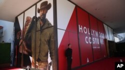 Press preview of the "Hollywood Costume" exhibition which features costumes worn in films by Charlie Chaplin, Marlene Dietrich, Bette Davis, Elizabeth Taylor, superheroes and others, Sept. 29, 2014, in Los Angeles.