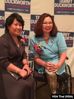 Congresswoman Tammy Duckworth, the Democratic candidate for the Illinois senate race, at a fund-raising event organized by the Thai-American community in Chicago areas on September 11th, 2016.