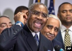 FILE - Rep. Gregory Meeks, D-N.Y., chairman of the Congressional Black Caucus Political Action Committee.