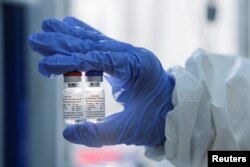 A handout photo provided by the Russian Direct Investment Fund (RDIF) shows samples of a vaccine against COVID-19 developed by the Gamaleya Research Institute of Epidemiology and Microbiology, in Moscow, Russia August 6, 2020.
