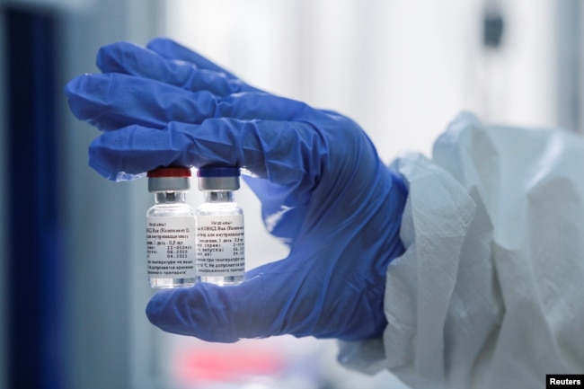 A handout photo provided by the Russian Direct Investment Fund (RDIF) shows samples of a vaccine against COVID-19 developed by the Gamaleya Research Institute of Epidemiology and Microbiology, in Moscow, Russia August 6, 2020.