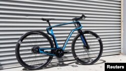 A 3-D-printed carbon fiber commuter bicycle by Arevo Labs is seen in Santa Clara, California, May 10, 2018.