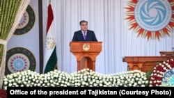 FILE - Tajikistan President Emomali Rahmon has been in power since 1992.