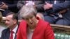 La première ministre britannique Theresa May, devant le Parlement britannique, le 27 février 2019, à Londres, dans cette capture d'écran tirée d'une vidéo. Reuters TV via REUTERS 
