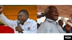 Filipe Nyusi, actual Presidente de Moçambique (dir)
Afonso Dlhakama, líder da RENAMO (esq)