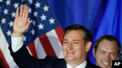 Ted Cruz pandan li tap mennen kanpay nan jounen madi 5 avril 2016 la.