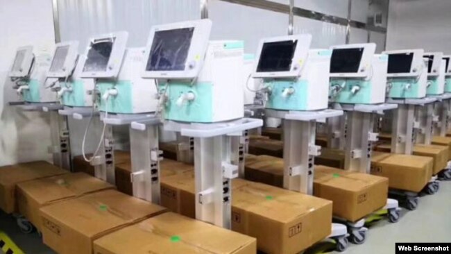 Beijing Aeonmed ventilators. Photo: Beijing Aeonmed via Bloomberg.