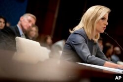Homeland Security Secretary Kirstjen Nielsen speaks before a House Homeland Security Committee subcommittee on Capitol Hill in Washington, April 26, 2018.