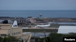 FILE - A general view of Aden Adde airport in Mogadishu, Somalia, Oct. 24, 2017.