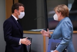 Chansela Angela Merkel, na Rais wa Ufaransa Emmanuel Macron