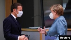 (ARŞİV) Fransa Cumhurbaşkanı Emmanuel Macron ve Almanya Başbakanı Angela Merkel