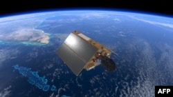Ảnh chụp ngày 17/7/2020, do Cơ quan Không gian châu Âu (ESA) công bố ngày 19/11/2020 cho thấy vệ tinh Sentinel-6 có nhiệm vụ đo mực nước biển trong khuôn khổ của Chương trình Biến đổi Khí hậu Copernicus (C3S) do EU tài trợ. 
