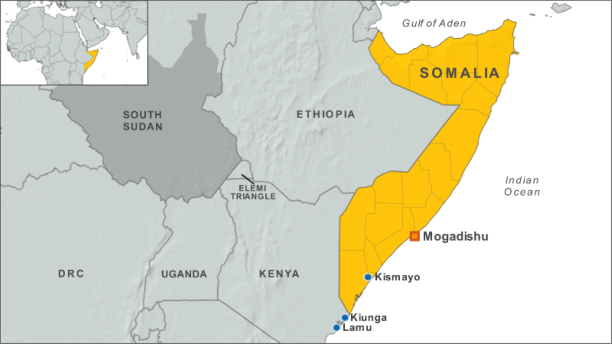 Карта сомали географическая