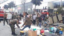 Bakıda 'EuroHome' tikinti materialları bazarında yanğın olub