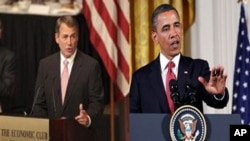President Obama (r) and Speaker of the U.S. House of Reprentatives John Boehner (file photos)