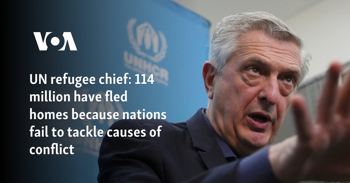 UN refugee chief: 114 million have fled homes because nations fail to tackle causes of conflict