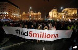 Protest "Jedan od pet miliona", šesti po redu, održan je u Beogradu, u subotu 12. januara 2019.