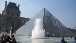 The main courtyard of the Louvre Museum