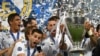 Les joueurs du Real Madrid célèbrent leur titre de champions d'Europe, Kiev, le 26 mai 2018 