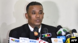 Ethiopia’s Attorney General Birhanu Tsegaye speaks about the corruption and human rights violation reports in the country, following the detention of 63 military and intelligence officers in Addis Ababa, Nov. 12, 2018.