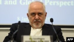 Iranian Foreign Minister Javad Zarif attends the geopolitical discussion event in New Delhi, Jan. 8, 2019. Zarif protested to Poland for its hosting with the U.S. a summit focused on the Mideast and especially Iran.