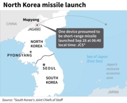 Map showing launch site in North Korea