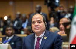 Egypt's President Abdel Fattah el-Sissi listens at the opening ceremony of the African Union summit in Addis Ababa, Ethiopia, Jan. 28, 2018.