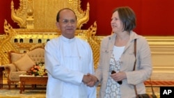 မြန်မာသမ္မတ ဦးသိန်းစိန်နှင့် နိုင်ငံတကာ ဖွံ့ဖြိုးတိုးတက်ရေးဆိုင်ရာ ဖင်လန်ဝန်ကြီး Heidi Hautala