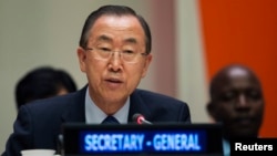 FILE - United Nations Secretary General Ban Ki-moon