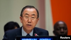 File - United Nations Secretary General Ban Ki-moon July 18, 2013.