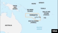 Peta letak Vanuatu dan Australia.