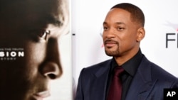 Will Smith, star of "Concussion," poses at the world premiere gala screening of the film during the 2015 AFI Fest at the TCL Chinese Theatre on Nov. 10, 2015, in Los Angeles. 