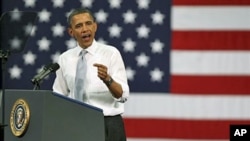 President Barack Obama speaks at Florida Atlantic University in Boca Raton, Florida, April 10, 2012.