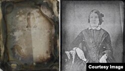 These before and after images demonstrate the results of a new photo restoration process developed at Western University and Canadian Light Source Inc that can recover unrecognizable images from the 19th century back to life. (University of Western Ontari