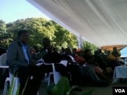 Some of the top officials who attended the rally in Bulawayo.