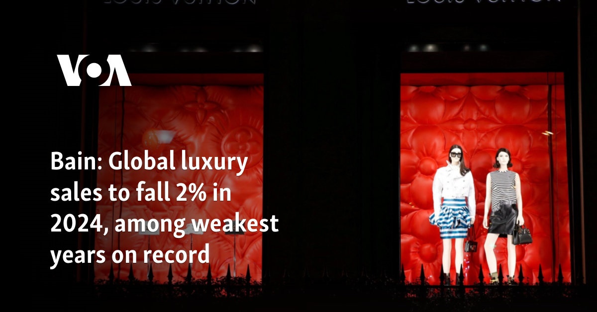 Bain: Global luxury sales to fall 2% in 2024, among weakest years on record