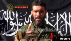 Veteran jihadist Mokhtar Belmokhtar speaks in this undated still image taken from a video released by Sahara Media, Algeria, Jan. 21, 2013.