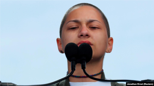 Emma González, une lycéenne activiste de Parkland contre les armes, à Washington D.C., le 24 mars 2018.