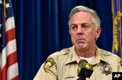 FILE - Sheriff Joe Lombardo of the Las Vegas Metropolitan Police Department speaks at a news conference, Dec. 21, 2015, in Las Vegas.