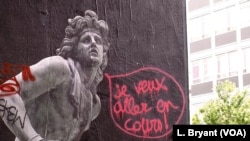 Graffiti is seen at Nanterre University in France, where the May '68 protests started.