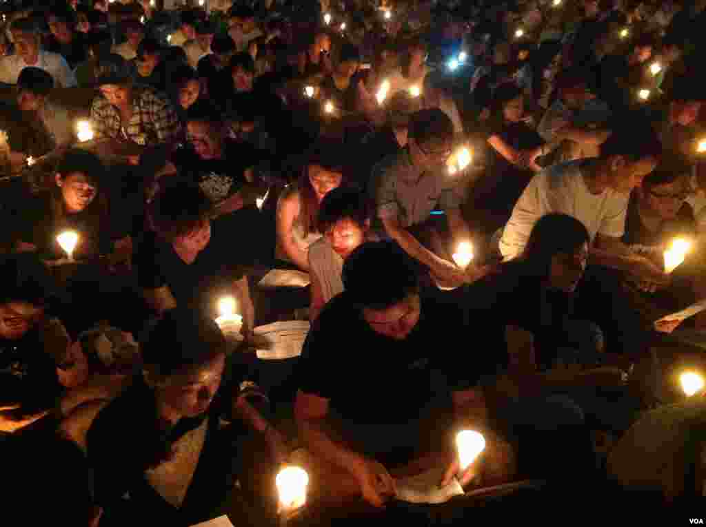 2015年6月4日香港维园举行纪念六四烛光晚会