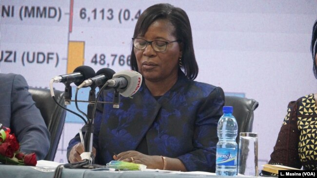 Malawi Electoral Commission Chairperson Jane Ansah said Saturday she could not announce presidential results because of a court injunction obtained by opposition candidate Lazarus Chakwera of the Malawi Congress Party.