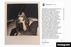 Taylor Swift's Instagram post