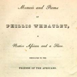 Wheatley's "Memoirs and Poems" was published in 1834