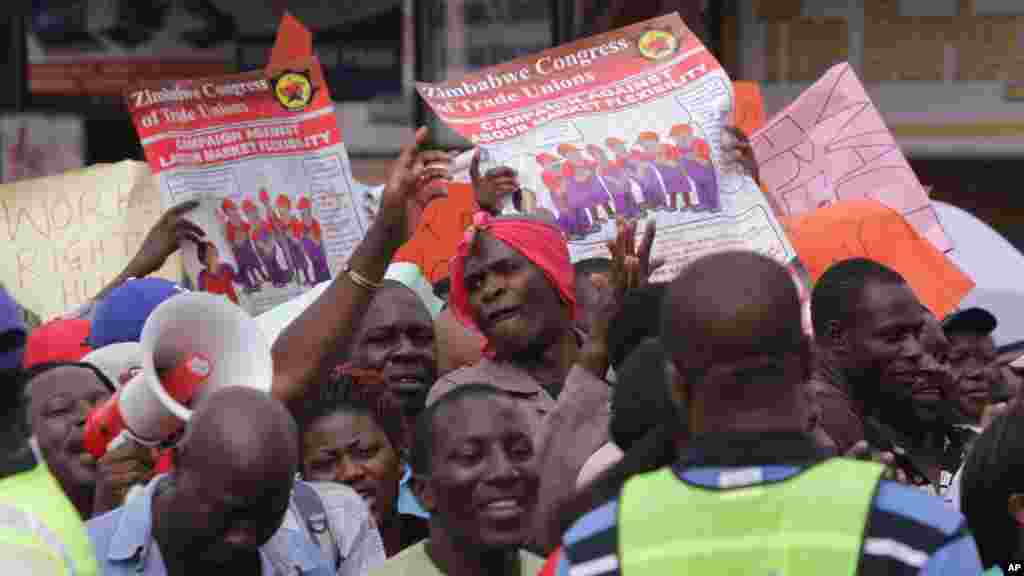 Zimbabwe Workers Demonstration