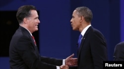 Prezida wa Amerika, Barack Obama n'Uwo Bahiganwa, Mitt Romney 