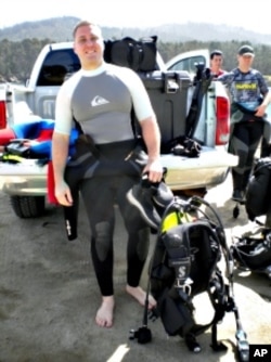 Brandon Smith and his friends get ready for a dive at Point Lobos.