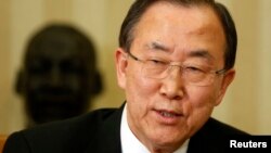 United Nations General Secretary Ban Ki-moon, April 2013 file photo.
