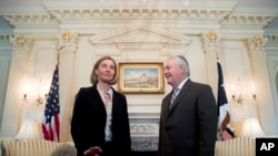 Федеріка Моґеріні і Рекс Тіллерсон під час зустрічі в Державному департаменті