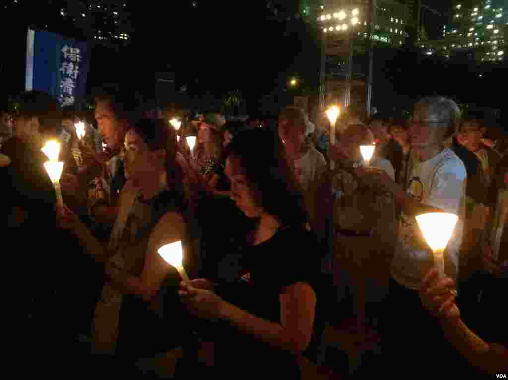 2015年6月4日香港维园举行纪念六四烛光晚会